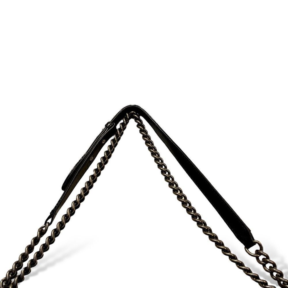 CHANEL Reverso Boy Flap Bag Patent Large in Midnight Blue - Picture 13 of 15